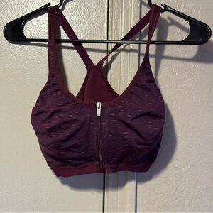Victoria Sport Victoria's Secret VSX‎ Sports Bra 34D Underwire Purple Front Zip